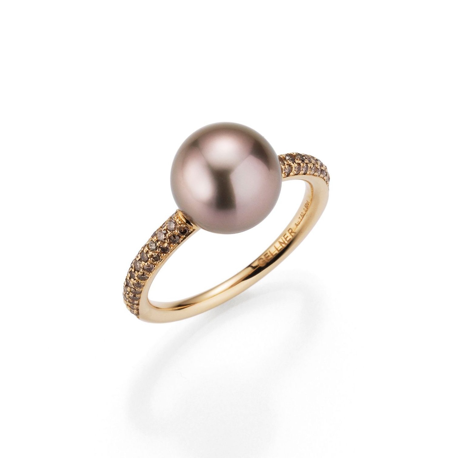 Gellner Tahitian pearl and brown diamond ring | Saunders & Pughe
